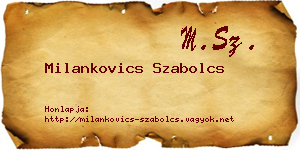 Milankovics Szabolcs névjegykártya